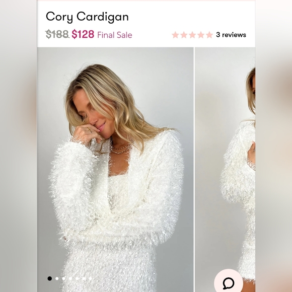 White Faux Feathers Cardigan - Picture 2 of 9